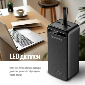 Зовнішній акумулятор ColorWay Powerful 40000mAh Black (CW-PB400LPA4BK-PDD) UA