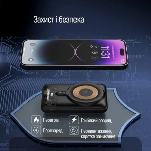 Зовнішній акумулятор ColorWay 15W MagSafe 10000mAh Black (CW-PB100LPA3BK-WPDD) UA