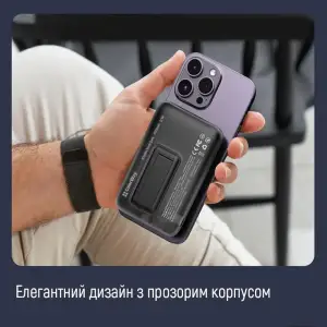 Зовнішній акумулятор ColorWay 15W MagSafe 10000mAh Black (CW-PB100LPA3BK-WPDD) UA