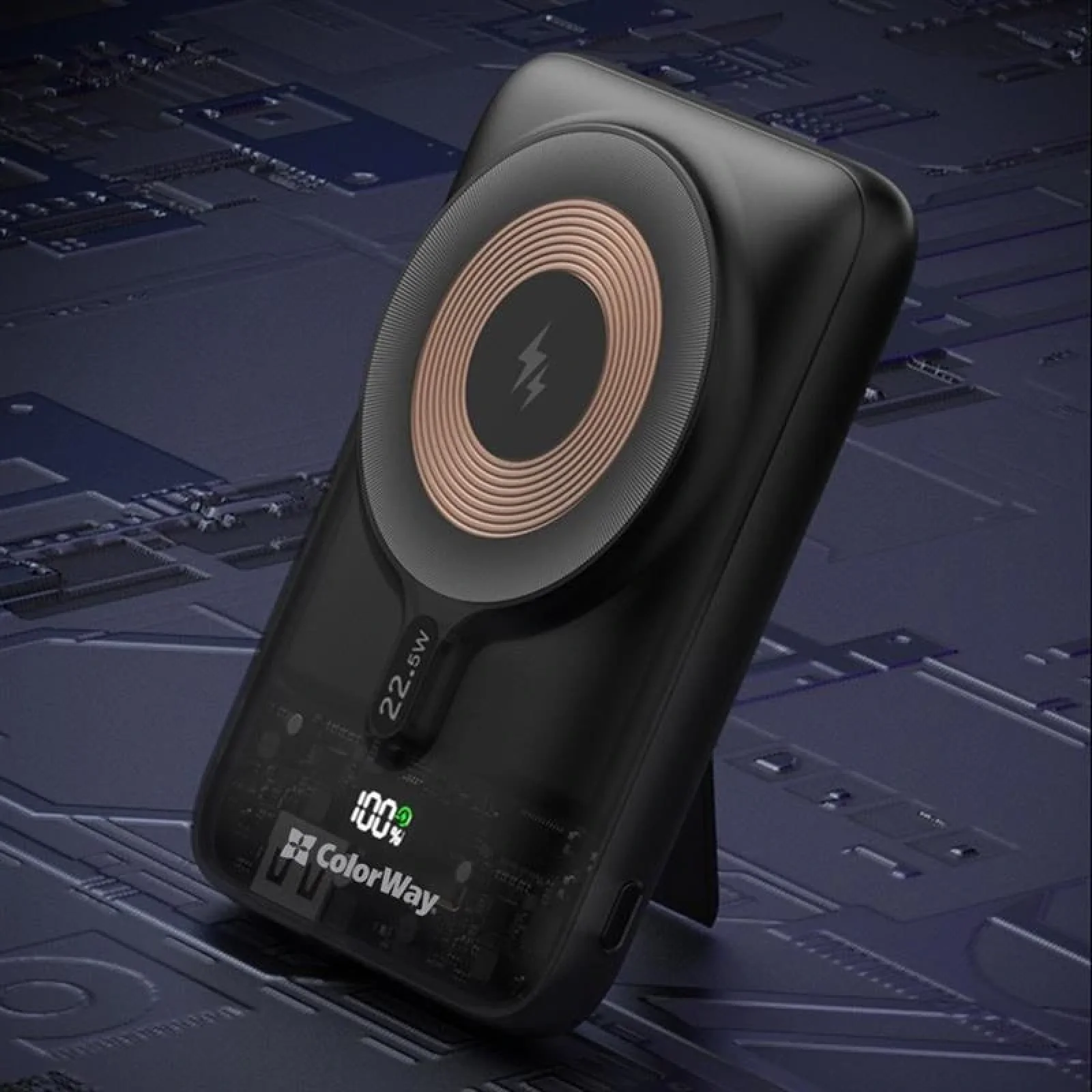 Зовнішній акумулятор ColorWay 15W MagSafe 10000mAh Black (CW-PB100LPA3BK-WPDD) UA