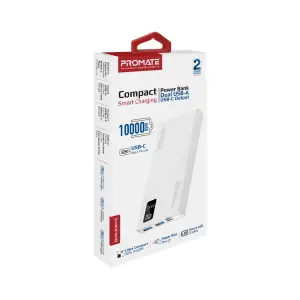 Внешний аккумулятор Promate Bolt-10Pro White 10000mAh, bolt-10pro.white UA