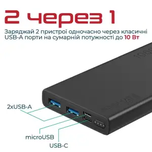 Зовнішній акумулятор Promate Bolt-10 Black 10000mAh, bolt-10.black UA