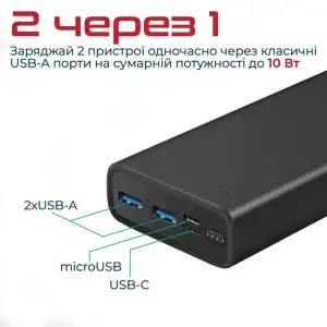 Зовнішній акумулятор Promate Bolt-20 Black 20000mAh, bolt-20.black UA