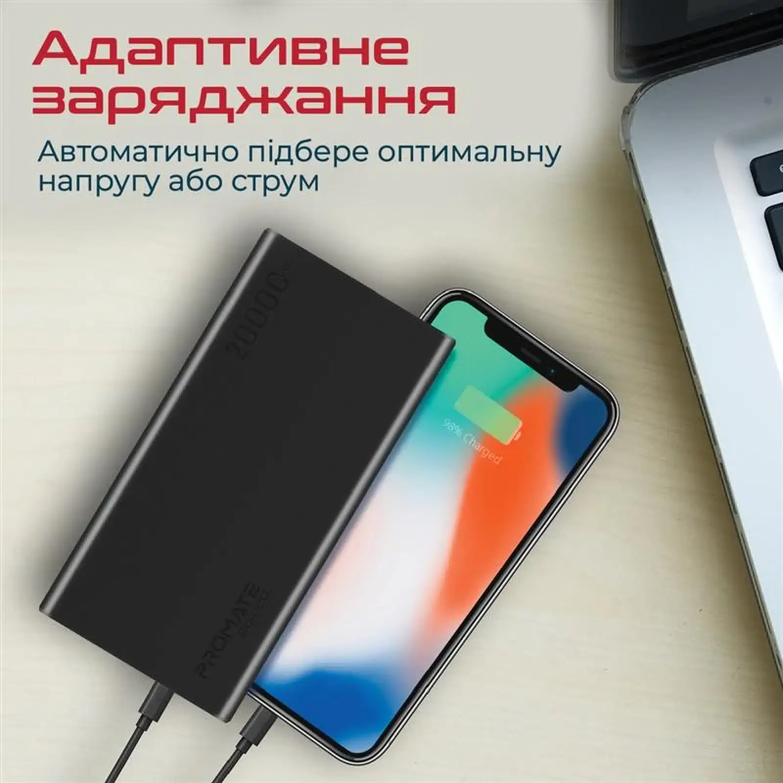 Зовнішній акумулятор Promate Bolt-20 Black 20000mAh, bolt-20.black UA