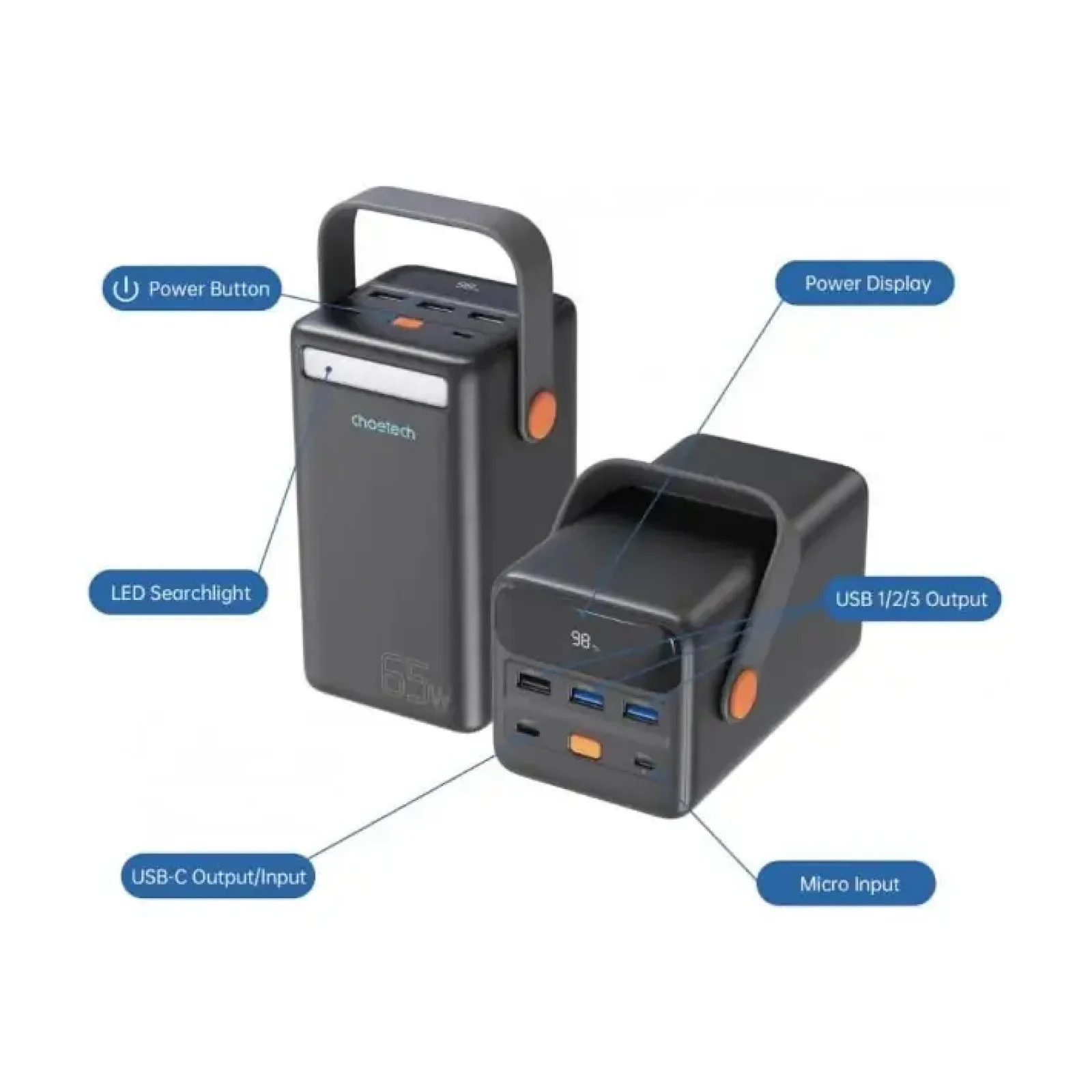 Зовнішній акумулятор Choetech B664 50000mAh Black (B664-CCBE) UA