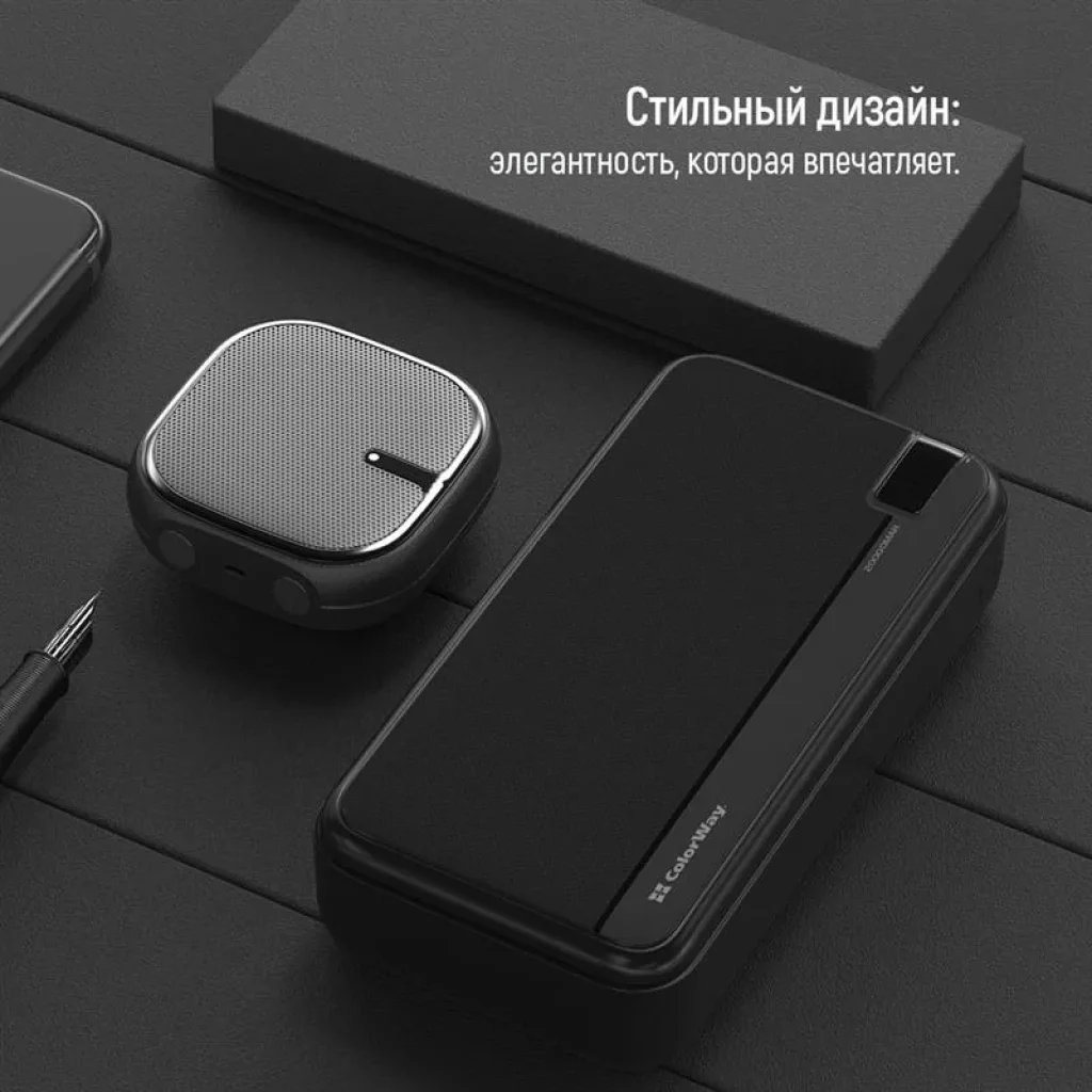 Зовнішній акумулятор ColorWay High-power 20000mAh Black (CW-PB200LPA4BK-PD) UA