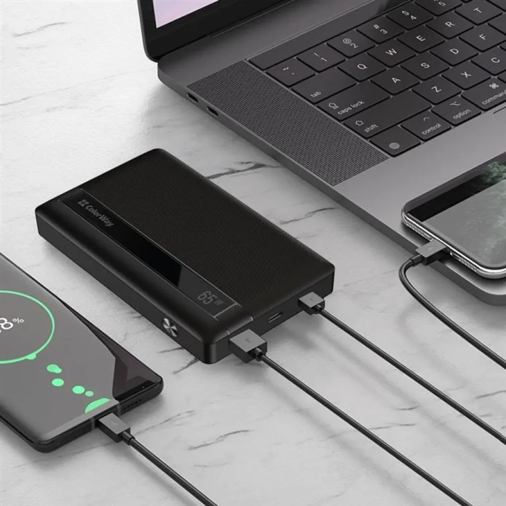 Зовнішній акумулятор ColorWay Powerful 20000mAh Black (CW-PB200LPA3BK-PDD) UA