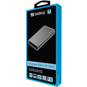 Внешний аккумулятор Sandberg Powerbank 20000mAh PD 100W Silver (420-52) UA