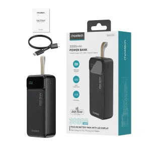 Зовнішній акумулятор Choetech B730 30000mAh Black (B730-BK) UA