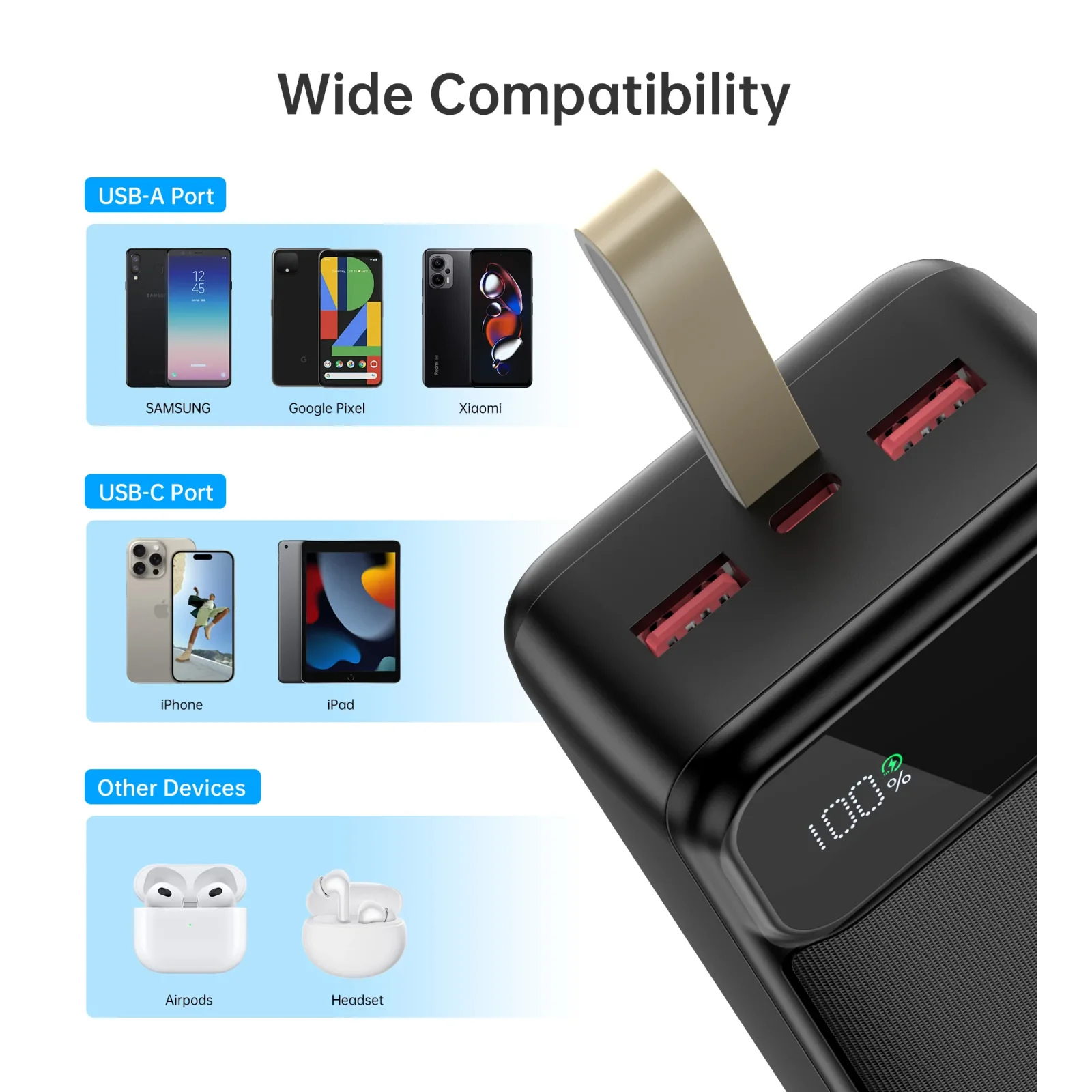 Зовнішній акумулятор Choetech B730 30000mAh Black (B730-BK) UA