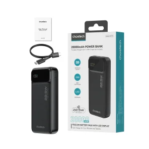 Зовнішній акумулятор Choetech B729 20000mAh Black (B729-BK) UA
