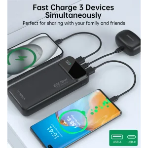 Зовнішній акумулятор Choetech B729 20000mAh Black (B729-BK) UA