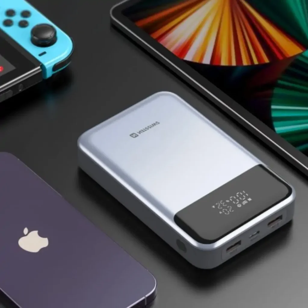 Зовнішній акумулятор Swissten 20000mAh 100W Black/Silver (8595217483781) UA
