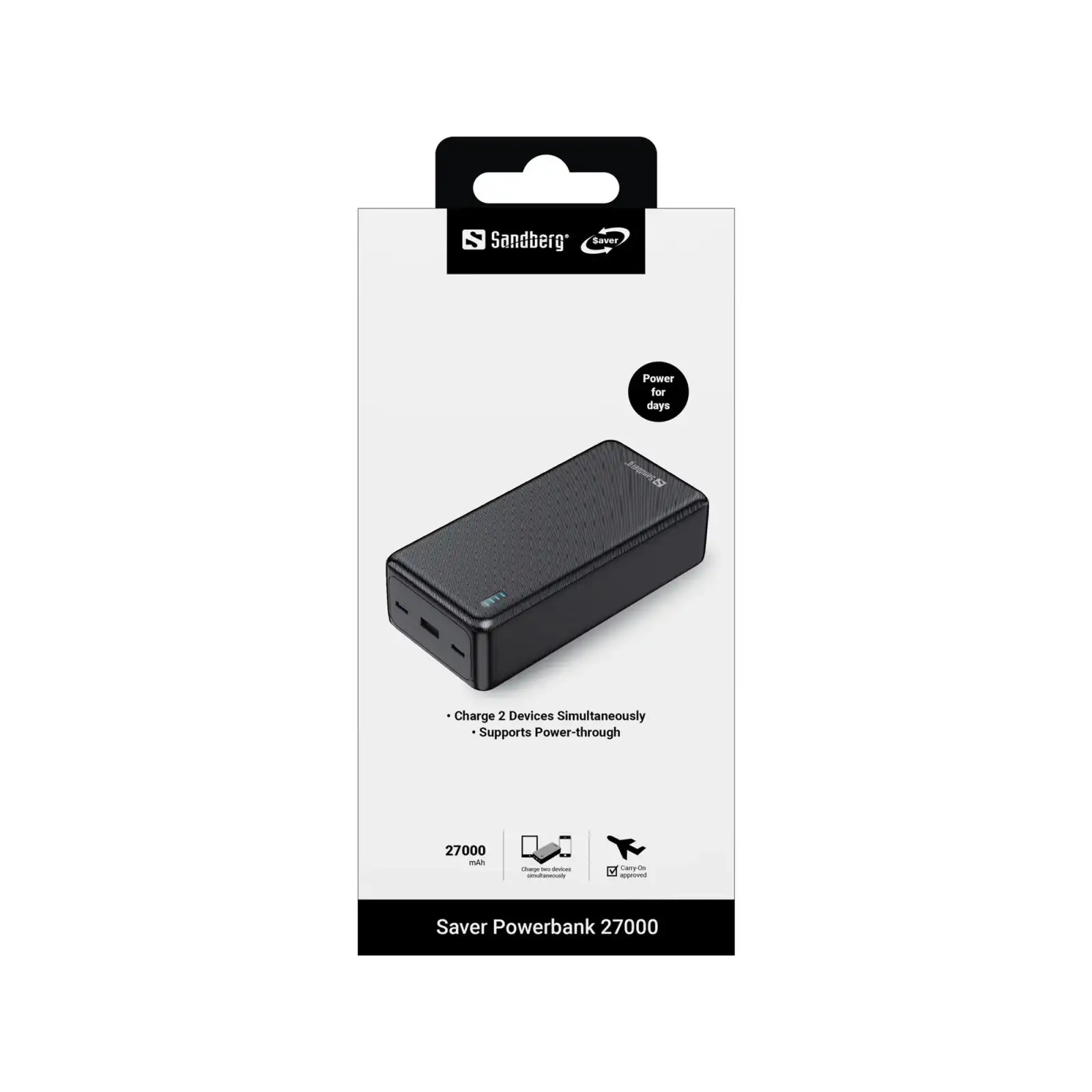 Зовнішній акумулятор Sandberg Saver Powerbank 27000 mAh (320-43) UA