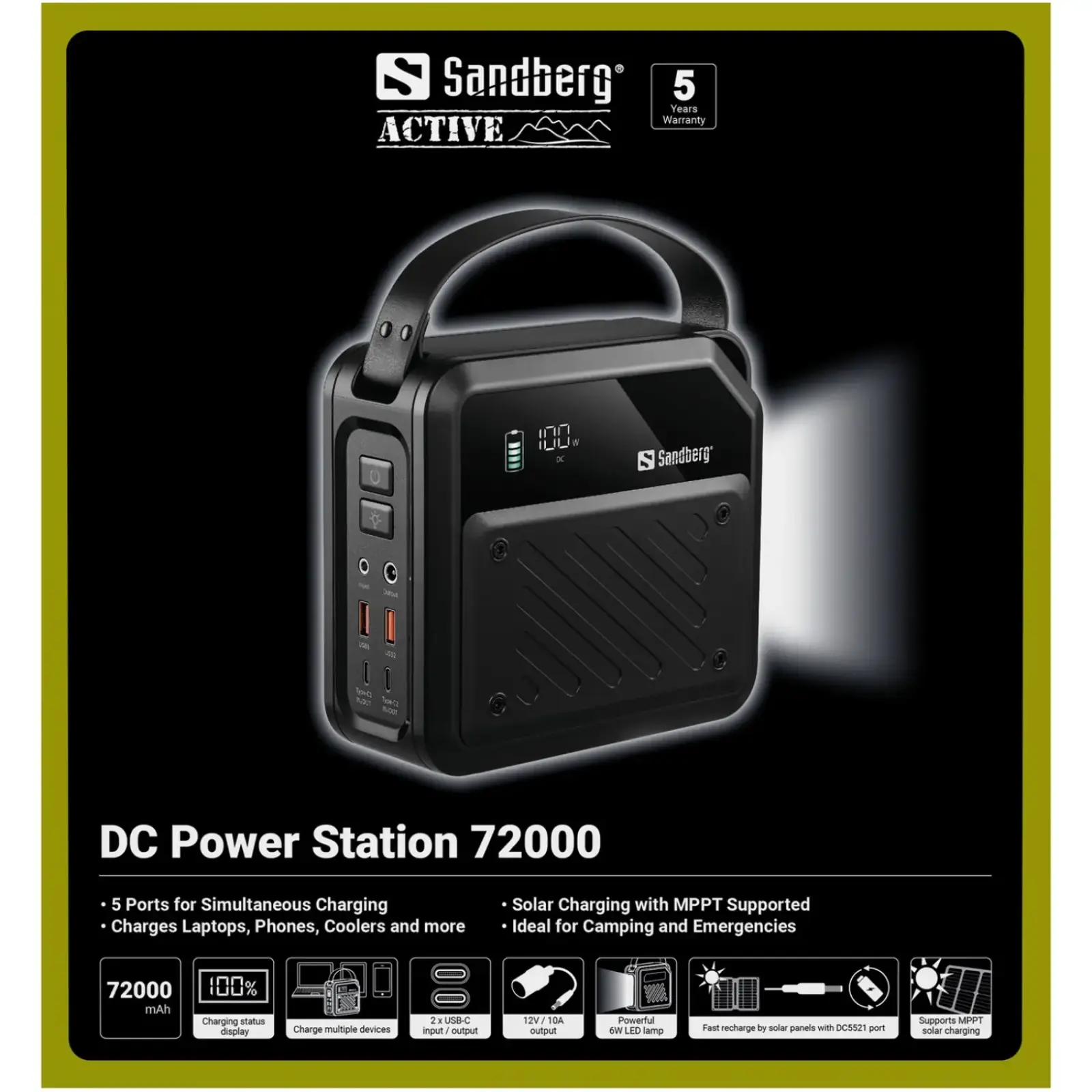 Зовнішній акумулятор Sandberg DC Power Station 72000mAh Black (421-22) UA