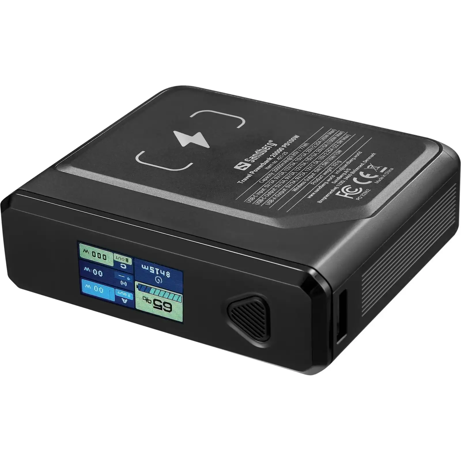 Внешний аккумулятор Sandberg Travel Powerbank 20000mAh 100W Black (421-25) UA