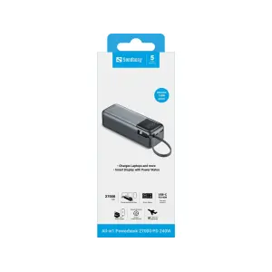 Зовнішній акумулятор Sandberg All-in1 27000mAh PD 240W Grey (421-31) UA
