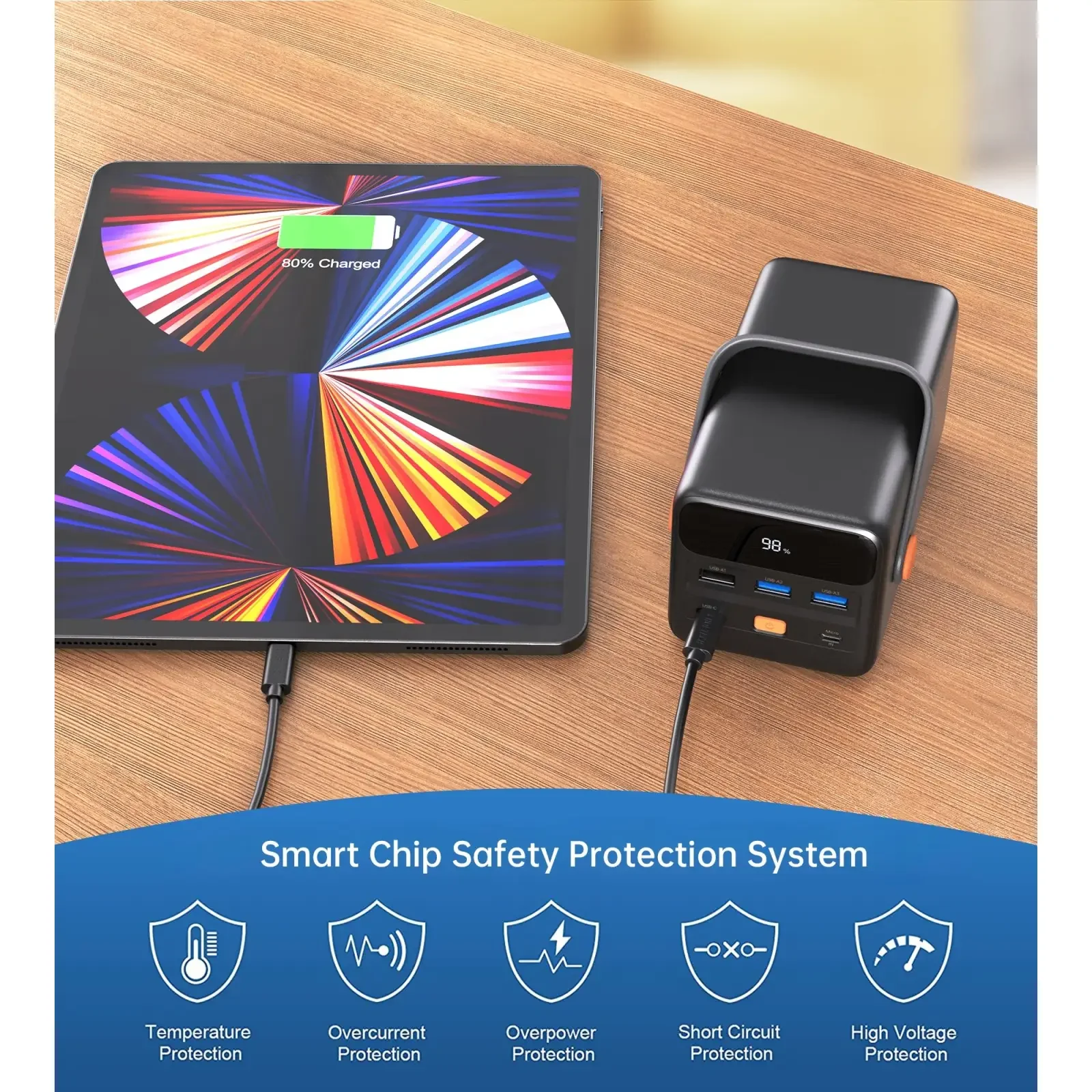 Зовнішній акумулятор Choetech B664 50000mAh Black (B664-CCBE) UA