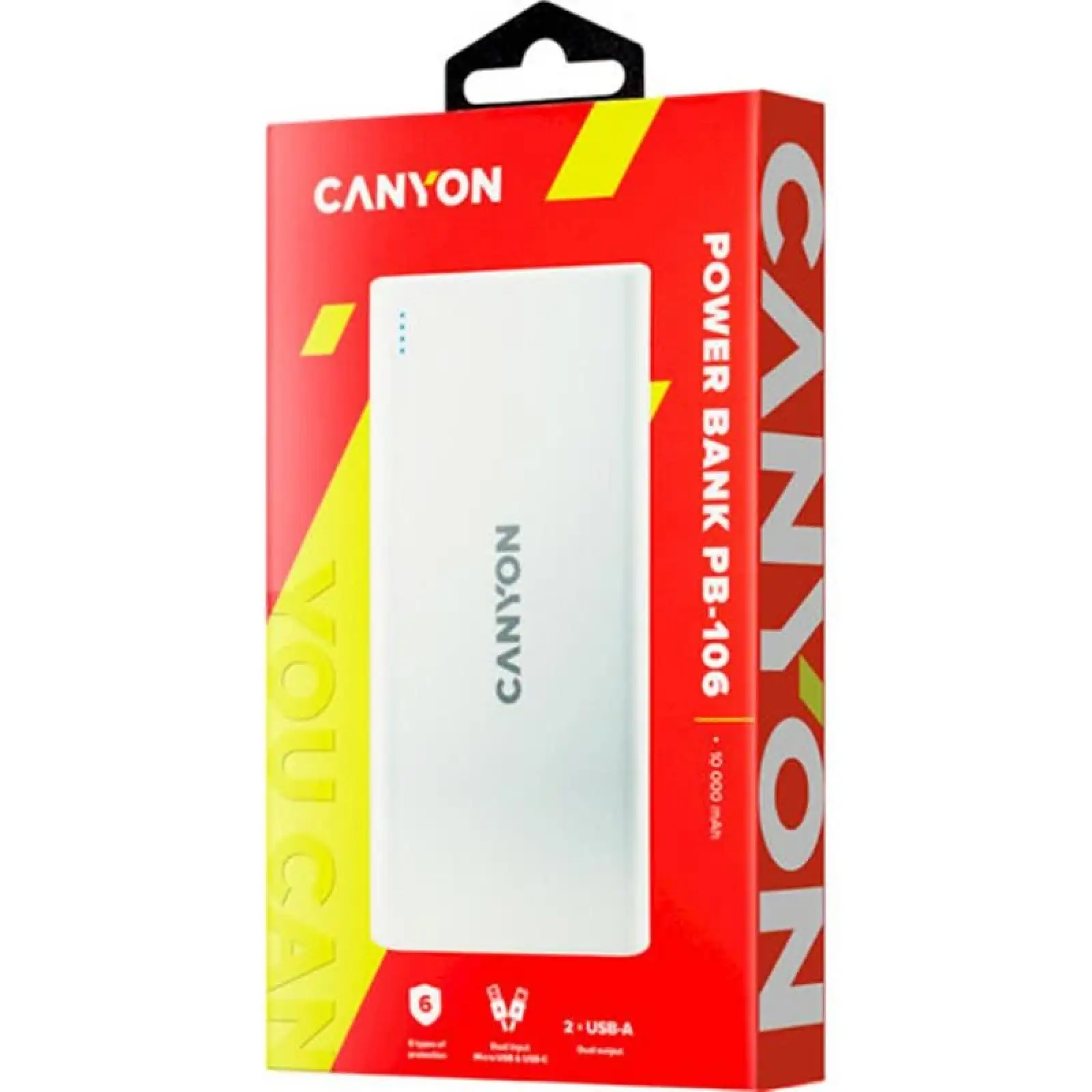 Внешний аккумулятор Canyon 10000mAh White (CNE-CPB1006W) UA