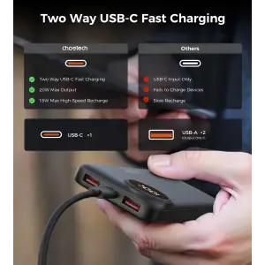 Зовнішній акумулятор Choetech B791 10000mAh 22.5W Black UA