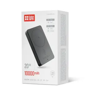 Внешний аккумулятор ColorWay 15W MagSafe 10000mAh Black (CW-PB100LPA1BK-WPDD) UA