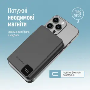 Внешний аккумулятор ColorWay 15W MagSafe 10000mAh Black (CW-PB100LPA1BK-WPDD) UA