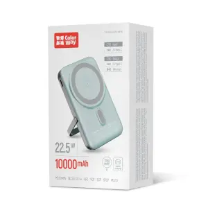Внешний аккумулятор ColorWay 15W MagSafe & Watch Wireless 10000mAh Aquamarine (CW-PB100LPA2MT-WPDD) UA