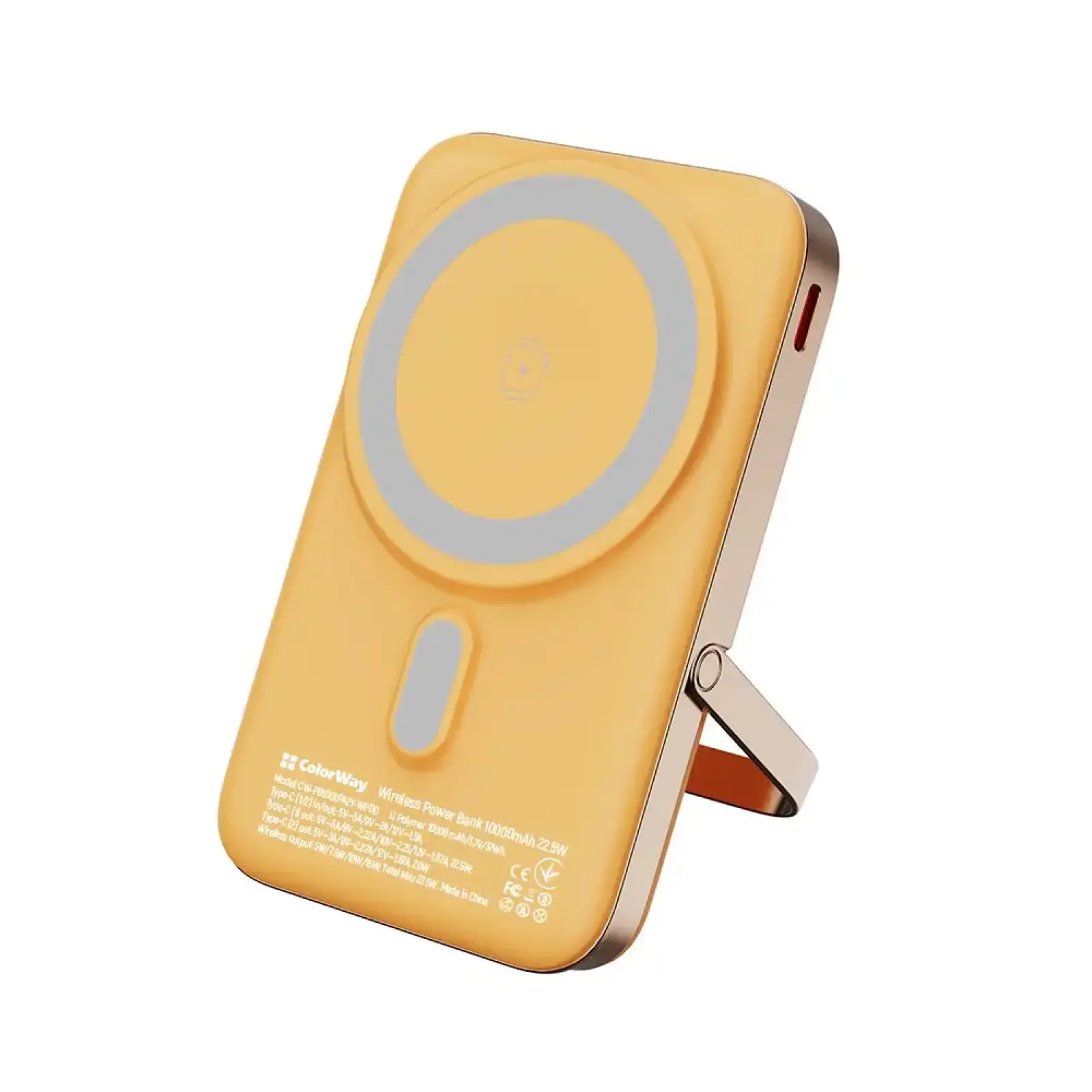 Внешний аккумулятор ColorWay 15W MagSafe & Watch Wireless 10000mAh Amber (CW-PB100LPA2Y-WPDD) UA