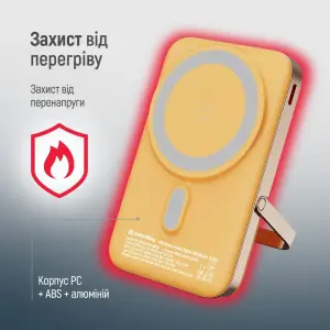Внешний аккумулятор ColorWay 15W MagSafe & Watch Wireless 10000mAh Amber (CW-PB100LPA2Y-WPDD) UA