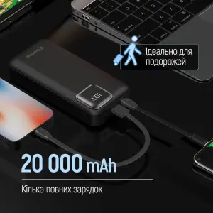 Зовнішній акумулятор ColorWay Optimal Power 20000mAh Black (CW-PB200LPB5BK-PDD) UA