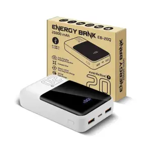 Зовнішній акумулятор everActive EB-20Q 20000mAh White UA