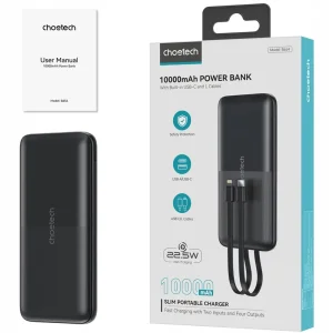 Зовнішній акумулятор Choetech 10000mAh 22.5W Black (B654-BK) UA