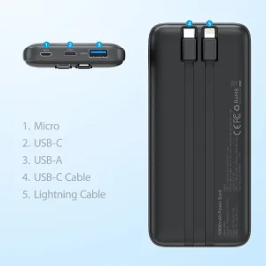 Зовнішній акумулятор Choetech 10000mAh 22.5W Black (B654-BK) UA
