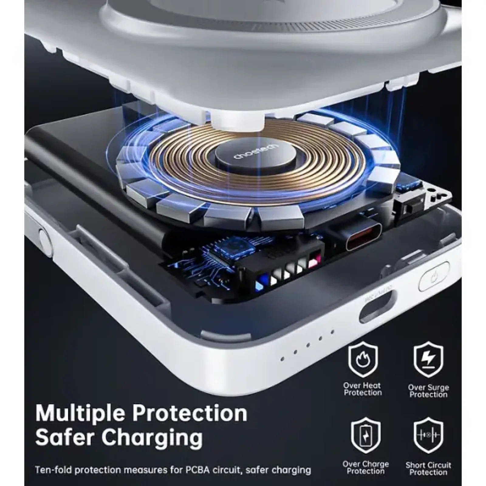 Зовнішній акумулятор Choetech Magnetic 10000mAh Qi-15W Black (B743-CCBK) UA