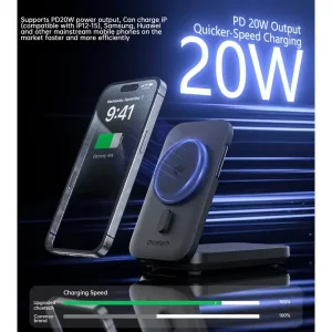 Зовнішній акумулятор Choetech Magnetic 10000mAh Qi-2 15W Black (B750-CCBK) UA