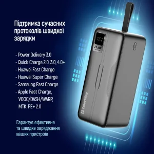 Зовнішній акумулятор ColorWay Digital Display 50000mAh Black (CW-PB500LPC5BK-PDD) UA