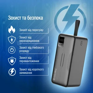 Зовнішній акумулятор ColorWay Digital Display 50000mAh Black (CW-PB500LPC5BK-PDD) UA