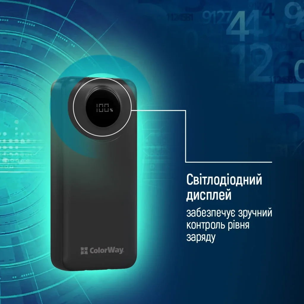 Зовнішній акумулятор ColorWay EnergyPlus 20000mAh Black (CW-PB200LPB4BK-PDD) UA