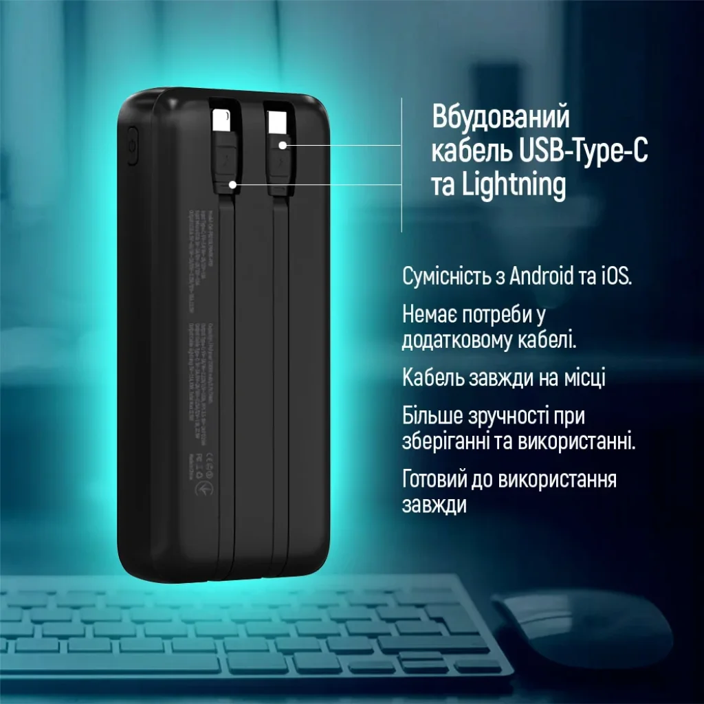 Зовнішній акумулятор ColorWay EnergyPlus 20000mAh Black (CW-PB200LPB4BK-PDD) UA