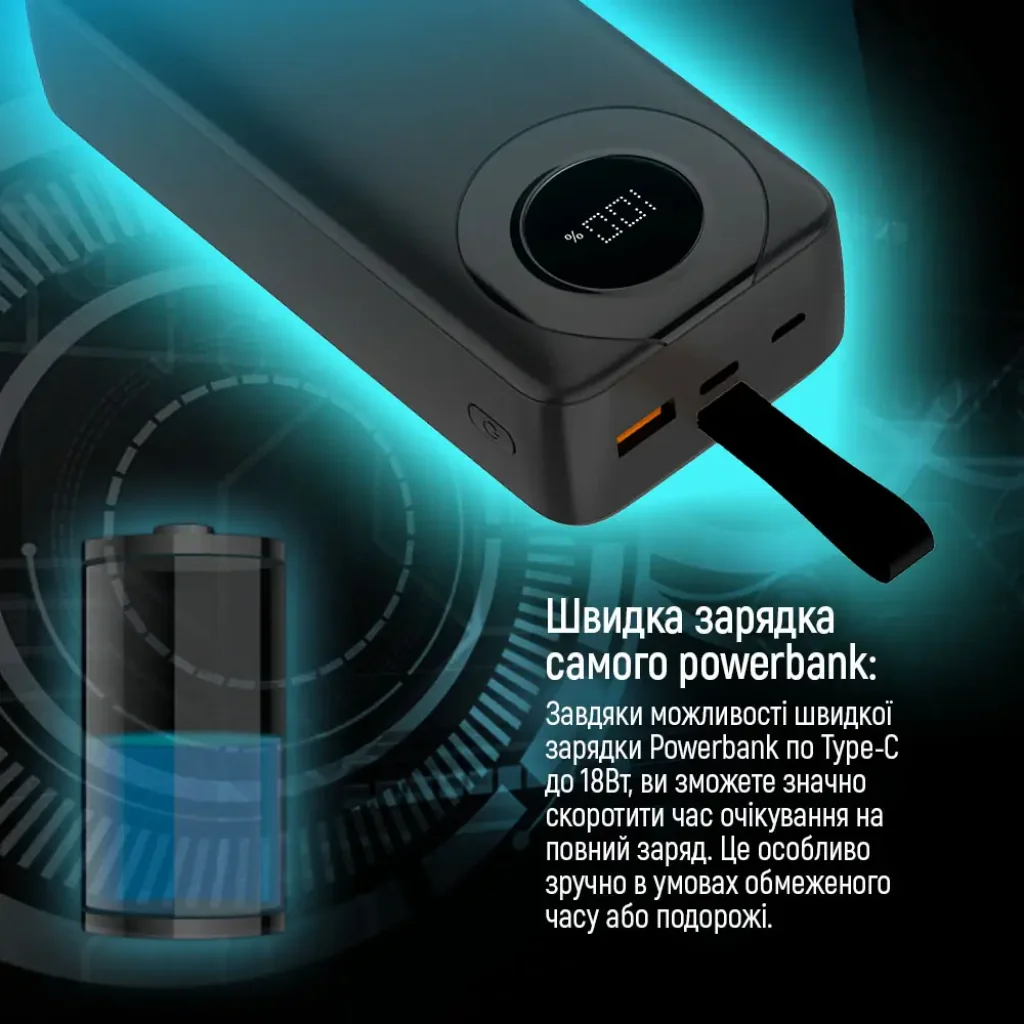Зовнішній акумулятор ColorWay EnergyPlus 30000mAh Black (CW-PB300LPB4BK-PDD) UA