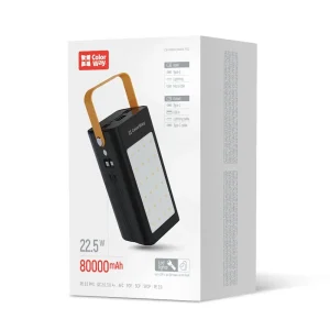 Зовнішній акумулятор ColorWay LCD/Lamp 80000mAh Black (CW-PB800LPA8BK-PDD) UA