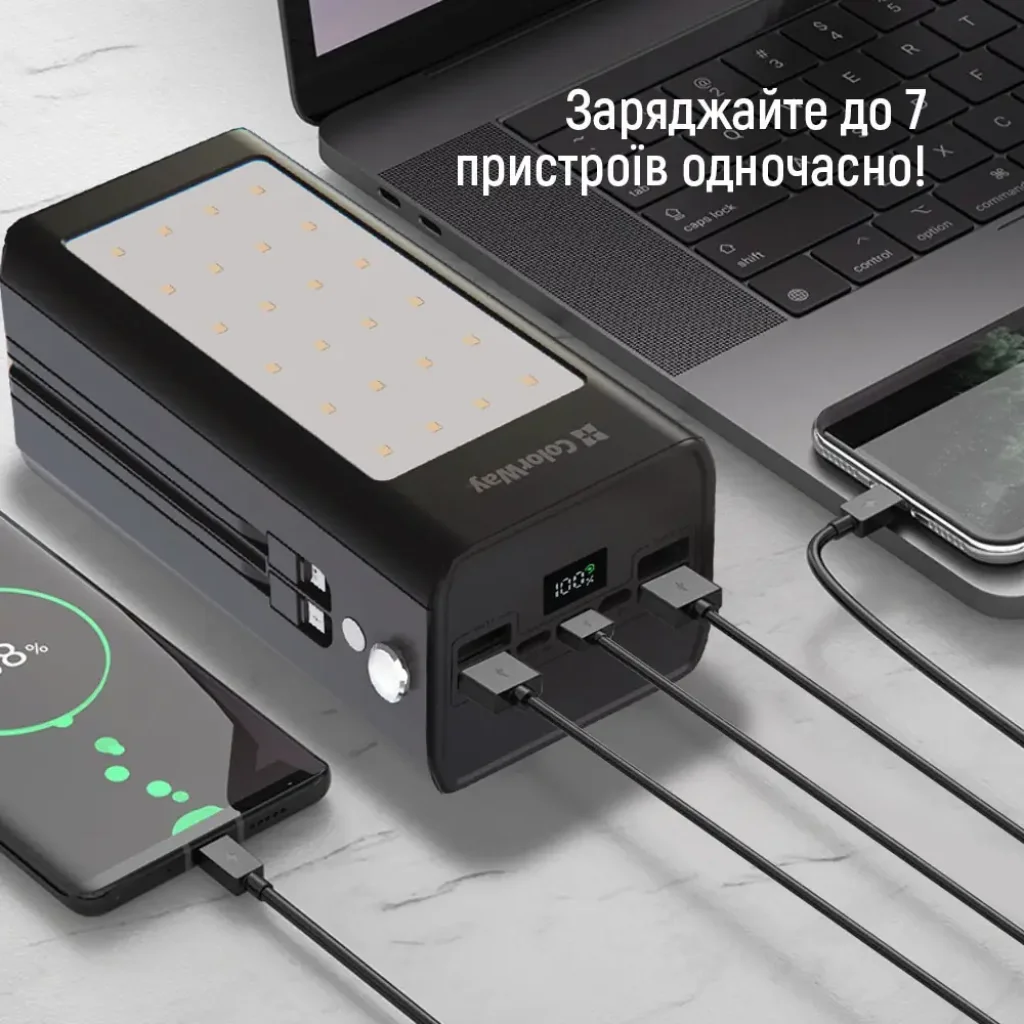 Зовнішній акумулятор ColorWay LCD/Lamp 80000mAh Black (CW-PB800LPA8BK-PDD) UA