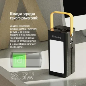 Зовнішній акумулятор ColorWay LCD/Lamp 80000mAh Black (CW-PB800LPA8BK-PDD) UA