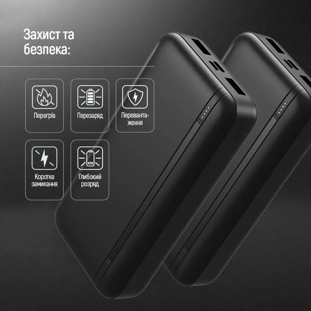 Зовнішній акумулятор ColorWay Portable Charger 20000mAh Black (CW-PB200LPB4BK-PD) UA