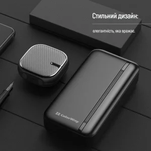 Зовнішній акумулятор ColorWay Portable Charger 20000mAh Black (CW-PB200LPB4BK-PD) UA