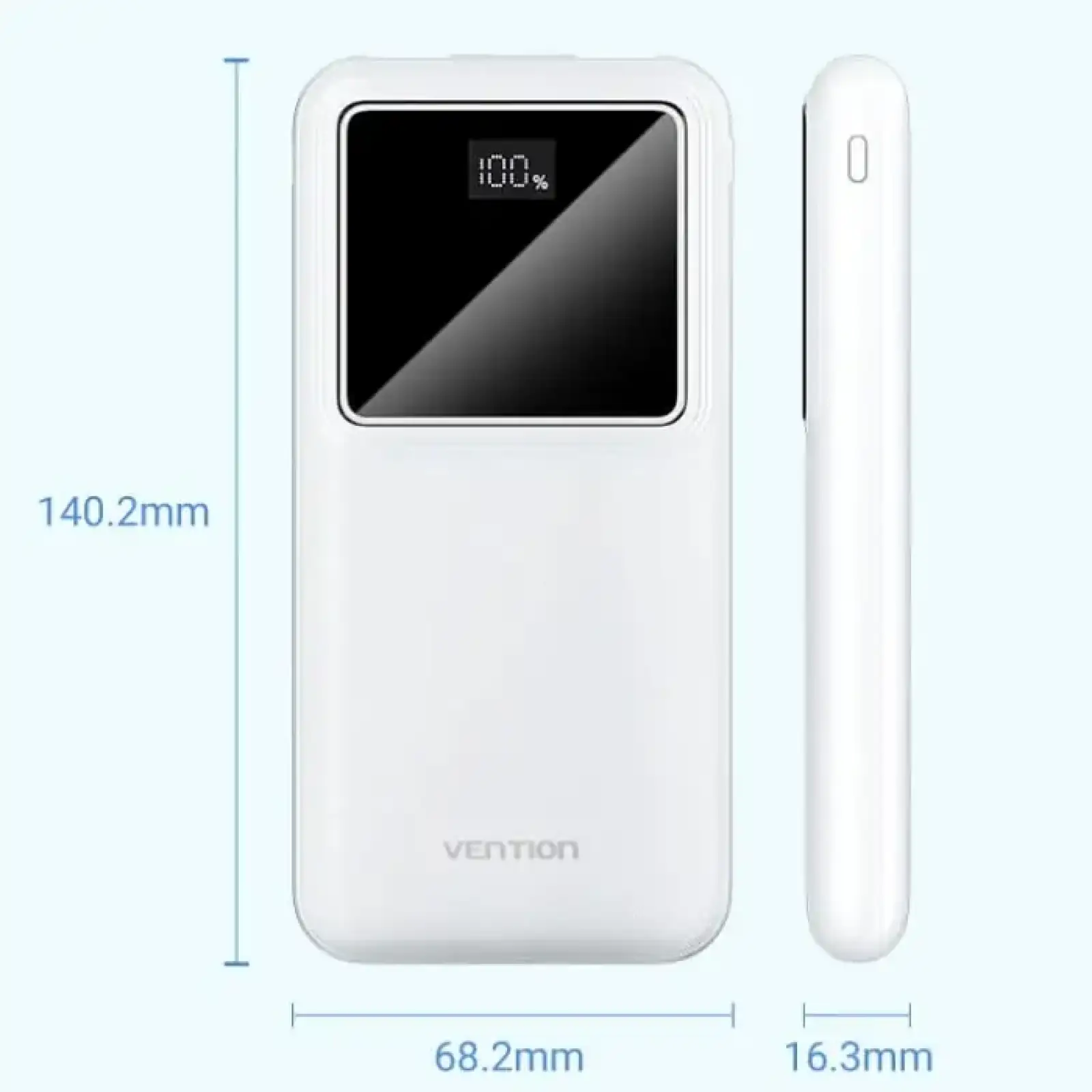 Зовнішній акумулятор Vention 10000mAh PD QC 3.0 White (FHKW0) UA