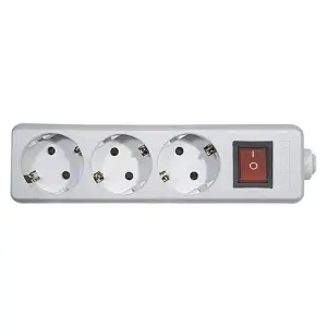 Колодка удлинителя Emos (P1320) с выключателем, 3 розетки White UA