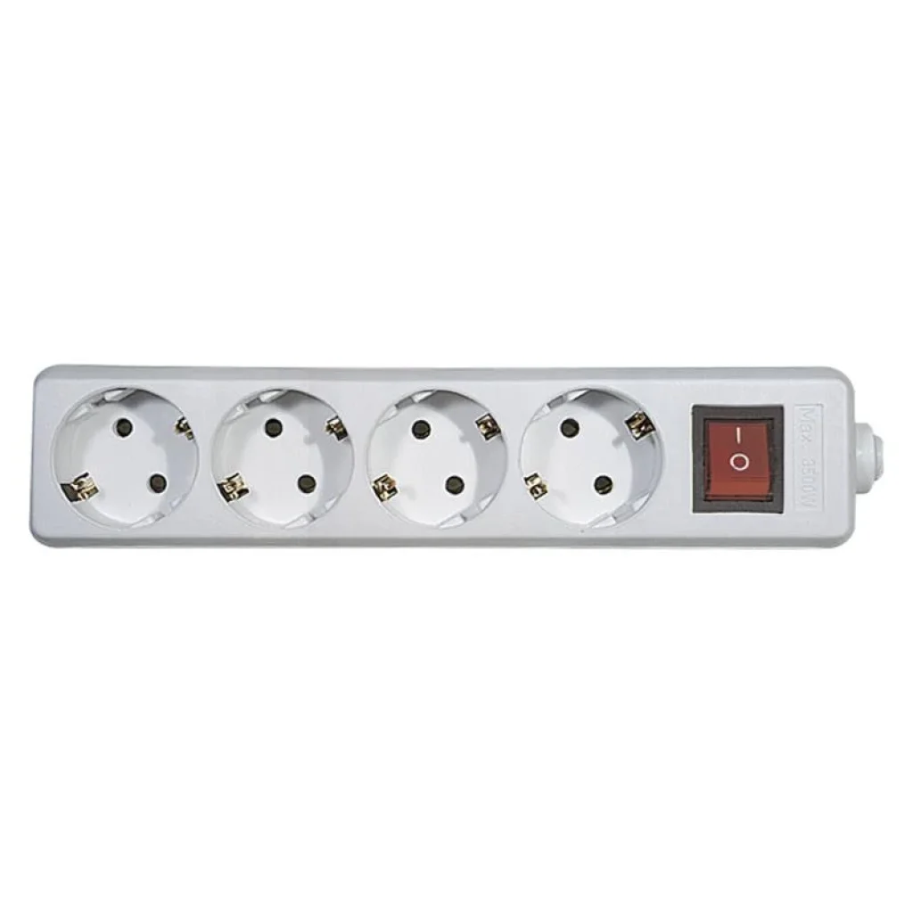 Колодка удлинителя Emos (P1420) с выключателем, 4 розетки White UA