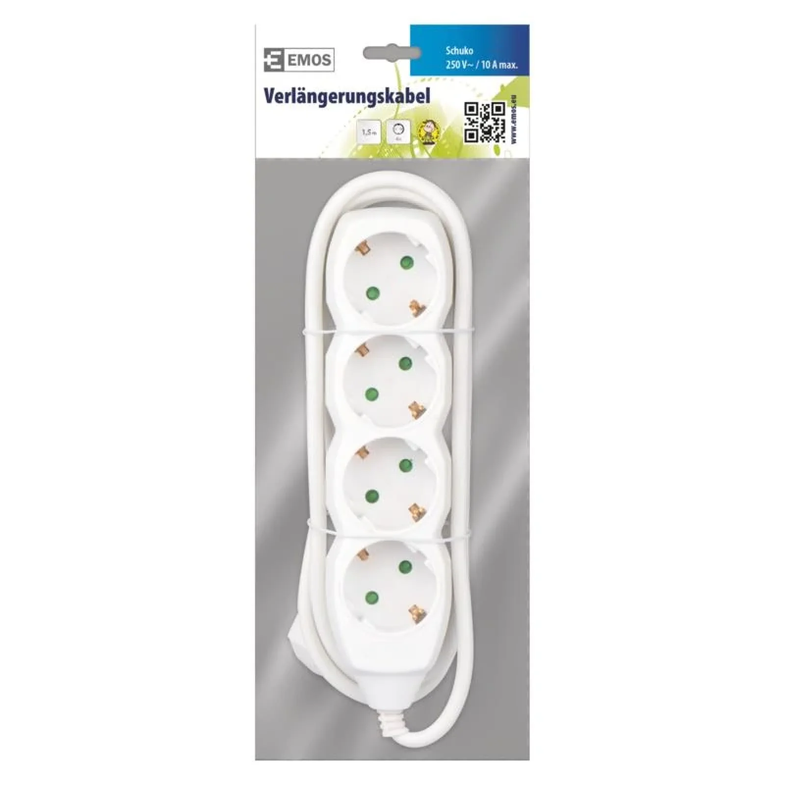 Фильтр питания Emos (P0421) 4 розетки, 1.5м, White UA