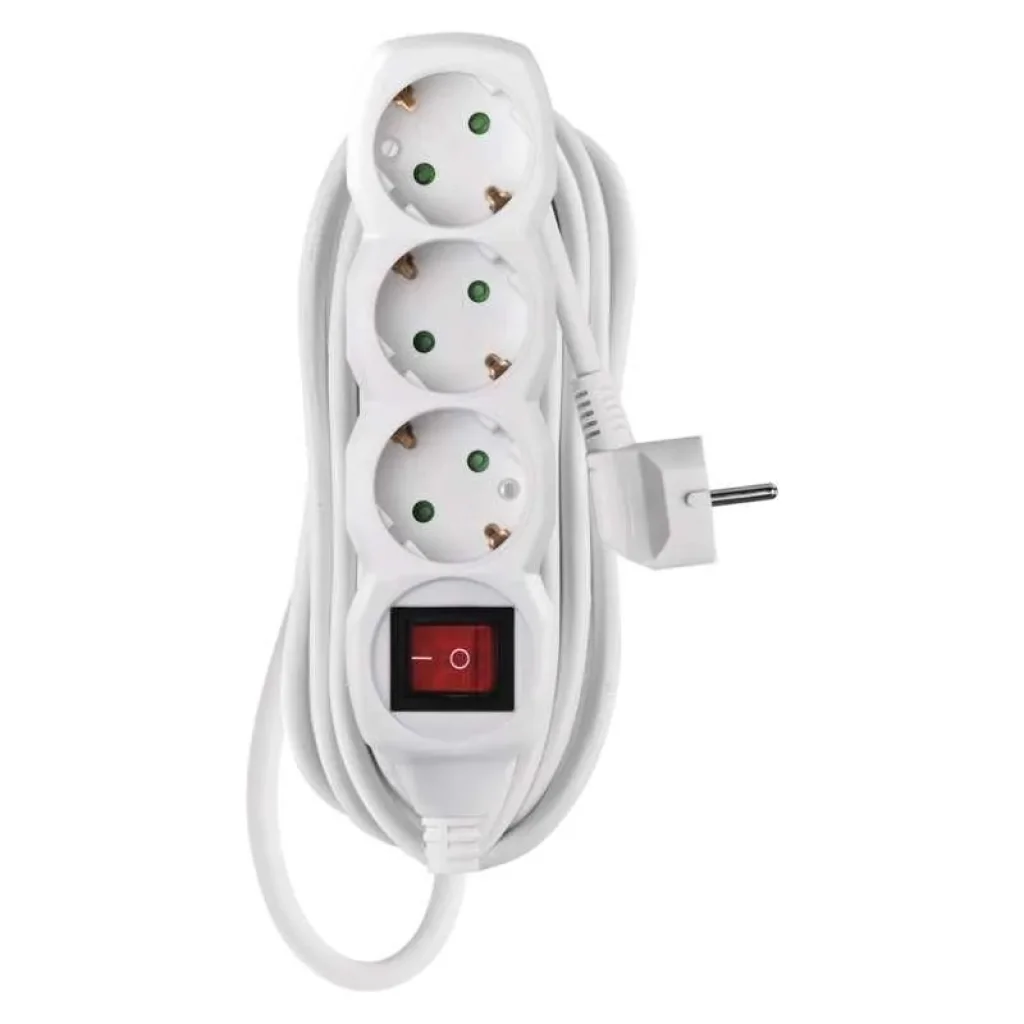 Фильтр питания Emos (P1325R) с выключателем, 3 розетки, 1.5мм2, 5м, White UA